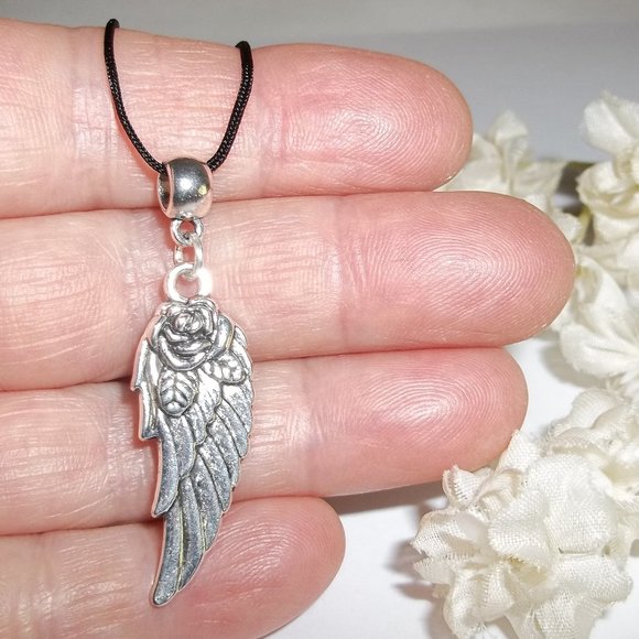 Necklace, Pendant, Silver Wing Necklace, Feather Necklace, Necklace, NWT A162 - Picture 7 of 10